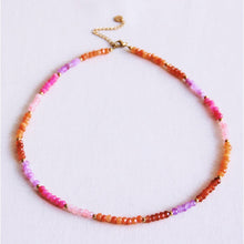 Lade das Bild in den Galerie-Viewer, Facette Halskette Fuchsia/Orange/Lila