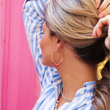 Lade das Bild in den Galerie-Viewer, Runde Reifenohrringe mit Facetten und Miyukis - Nacktmischung