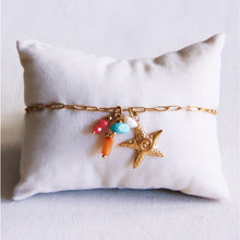 Lade das Bild in den Galerie-Viewer, Ketten -Fußkettchen mit Seesterne und einer Gruppe von Edelsteinen
