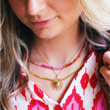 Lade das Bild in den Galerie-Viewer, Facette Halskette Fuchsia/Orange/Lila