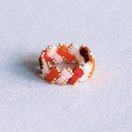 Tilabead Ring - Lachs/Orange/Bordeaux