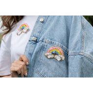 Broschenpaar: Regenbogen