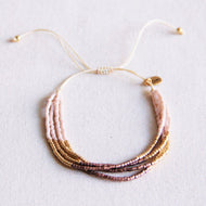 Miyuki -Armband - Nude/Taupe/Gold plattiert