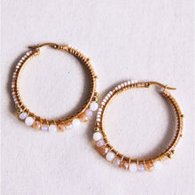 Lade das Bild in den Galerie-Viewer, Runde Reifenohrringe mit Facetten und Miyukis - Nacktmischung
