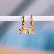 Edelstahl-Creolen mit Stern – Gold