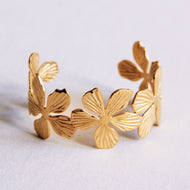 Armreif XL Blumen - Gold