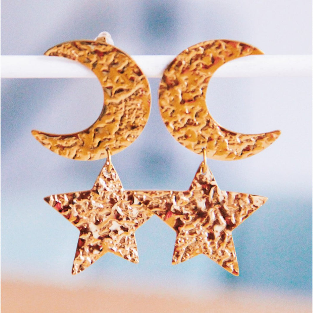 Statement Ohrring Moon & Star