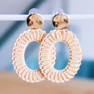 Ovaler Statement Ohrring - Nackt/Gold