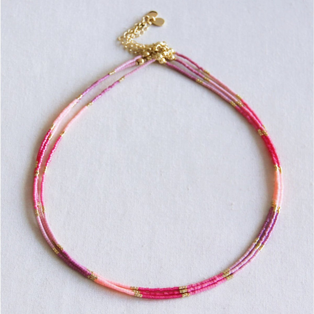 Perlenkette Rosa Mix