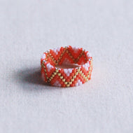 Webenring im Zickzack - lila/orange