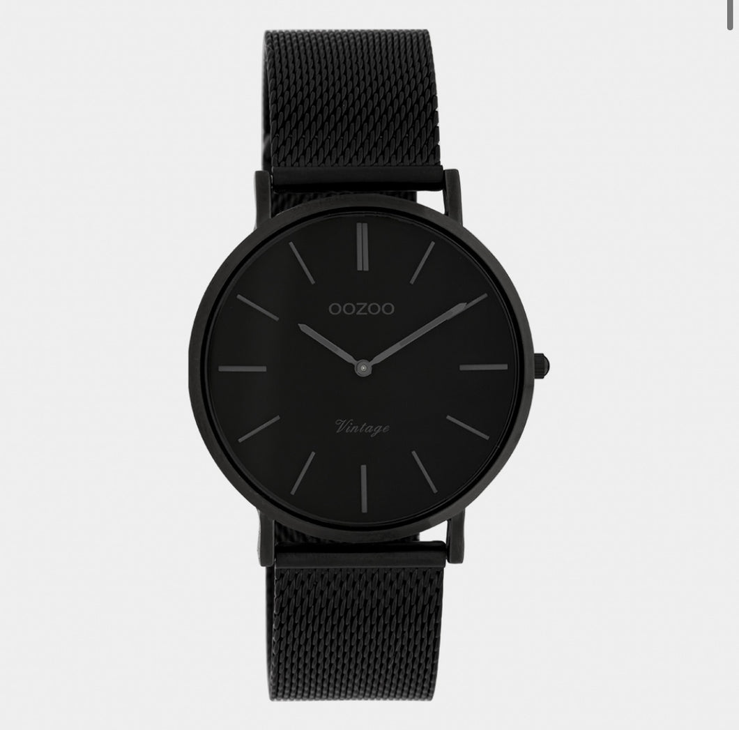 Oozoo Vinted Uhr mit Edelstahl-Mesh-Armband Unisex